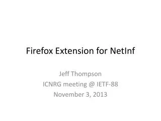 Firefox Extension for NetInf