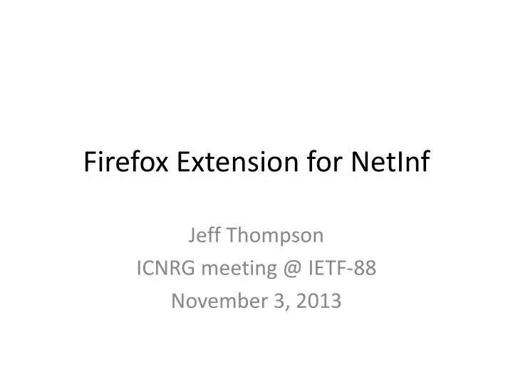 firefox extension for netinf