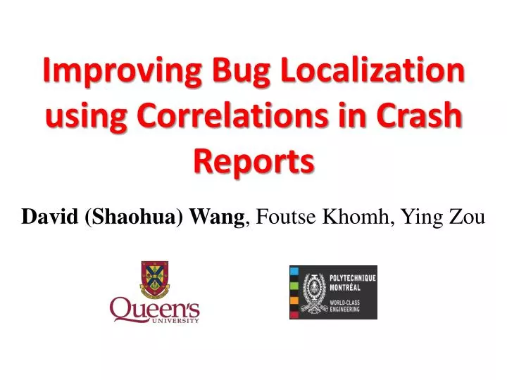 improving bug localization using correlations in crash reports