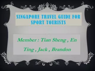Singapore Travel Guide For Sport Tourists