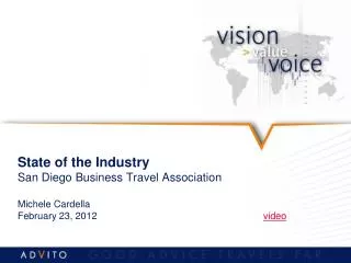 State of the Industry San Diego Business Travel Association Michele Cardella February 23, 2012					 video