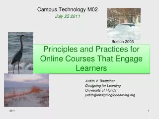 Principles and Practices for Online Courses That Engage Learners