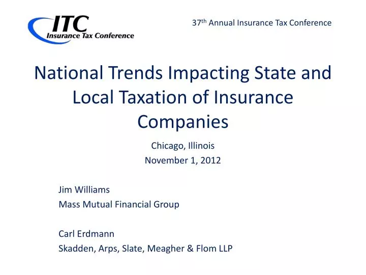 national trends impacting state and local taxation of insurance companies