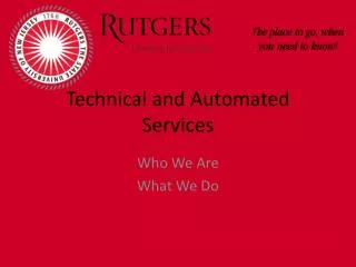 Technical and Automated Services