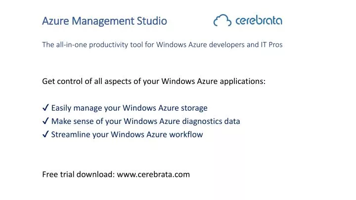 azure management studio the all in one productivity tool for windows azure developers and it pros