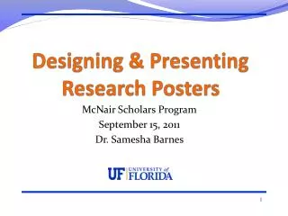 Designing &amp; Presenting Research Posters
