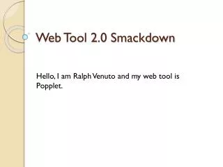 Web Tool 2.0 Smackdown