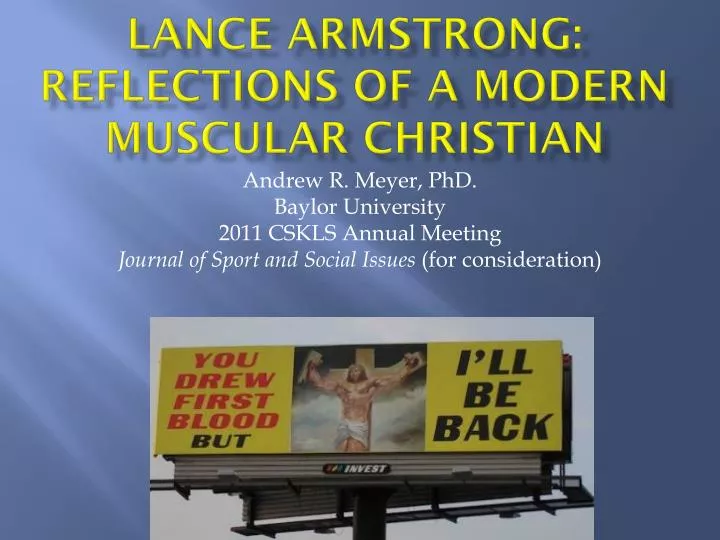 lance armstrong reflections of a modern muscular christian