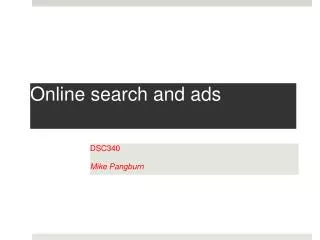 Online search and ads