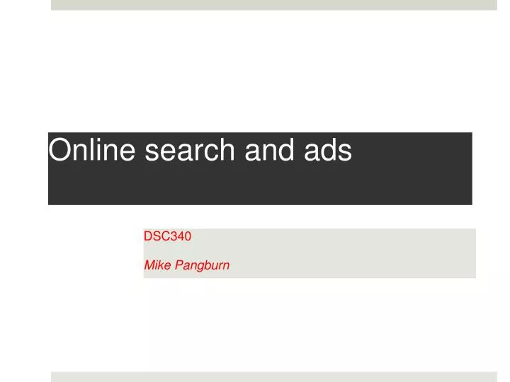 online search and ads
