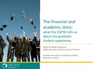 The financial and academic story: what the CGPSS tells us about the graduate student experience