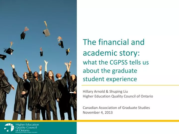 the financial and academic story what the cgpss tells us about the graduate student experience
