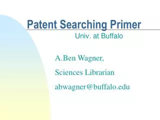 Patent Searching Primer