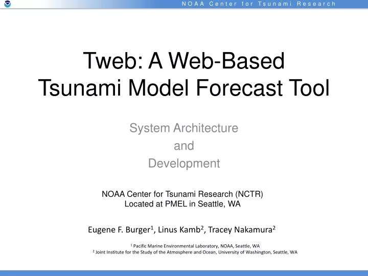 tweb a web based tsunami model forecast tool