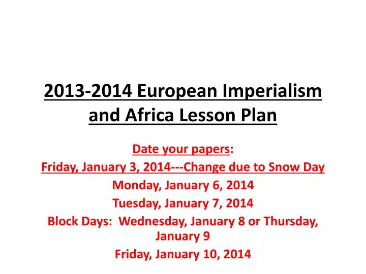 2013 2014 european imperialism and africa lesson plan