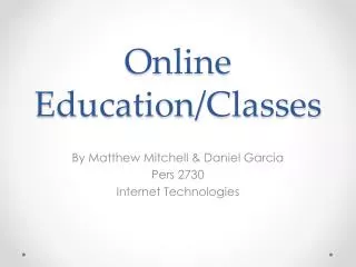 Online Education/Classes
