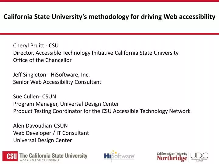 california state university s methodology for driving web accessibility