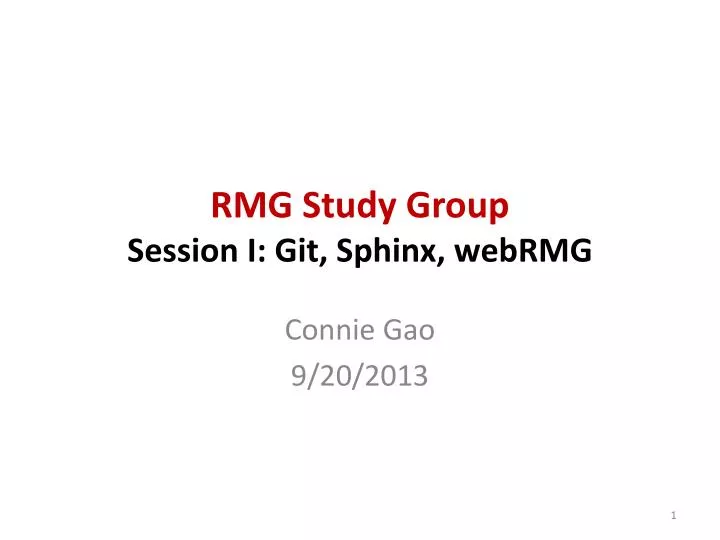 rmg study group session i git sphinx webrmg
