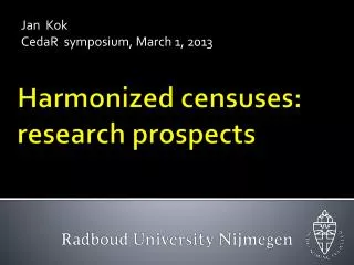 Harmonized censuses : research prospects