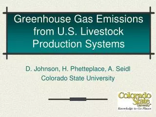 Greenhouse Gas Emissions from U.S. Livestock Production Systems