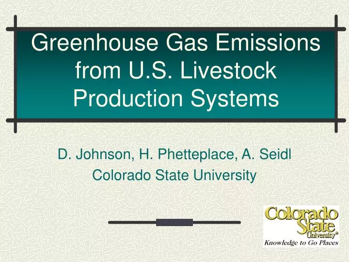 greenhouse gas emissions from u s livestock production systems