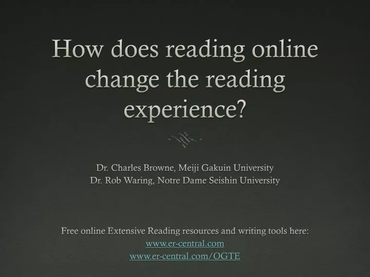 how does reading online change the reading experience