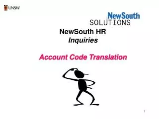 NewSouth HR Inquiries Account Code Translation