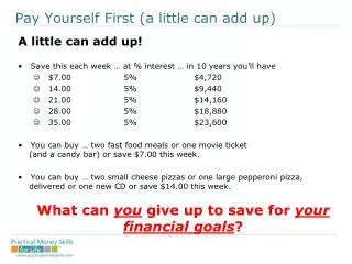 pay yourself first a little can add up