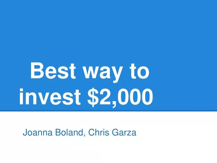 best way to invest 2 000