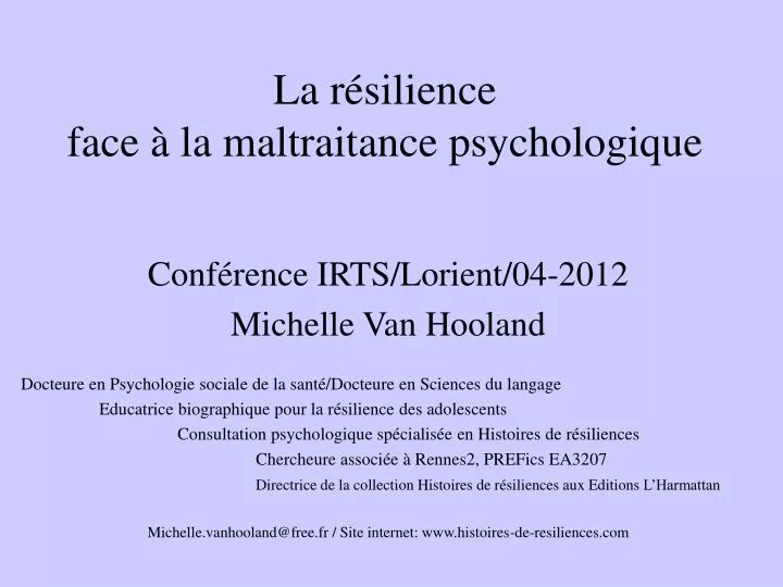 la r silience face la maltraitance psychologique