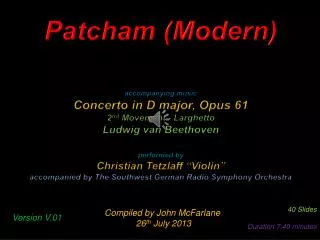 Patcham (Modern) accompanying music Concerto in D major, Opus 61