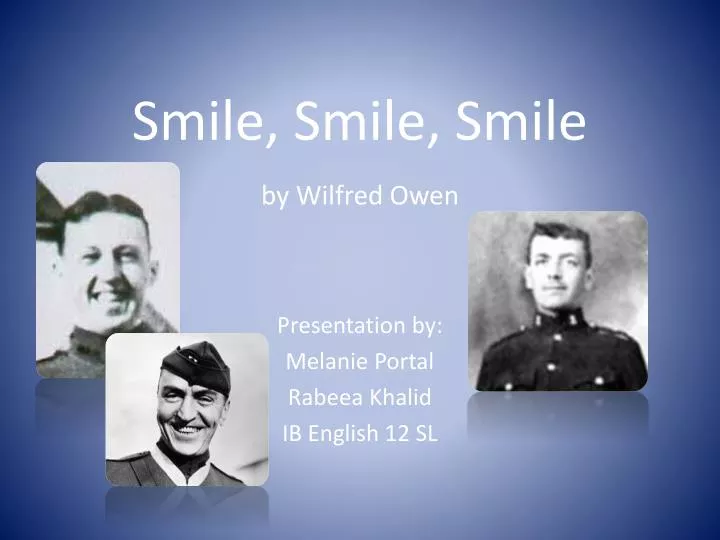 smile smile smile by wilfred owen