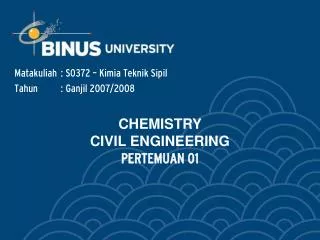 CHEMISTRY CIVIL ENGINEERING PERTEMUAN 01