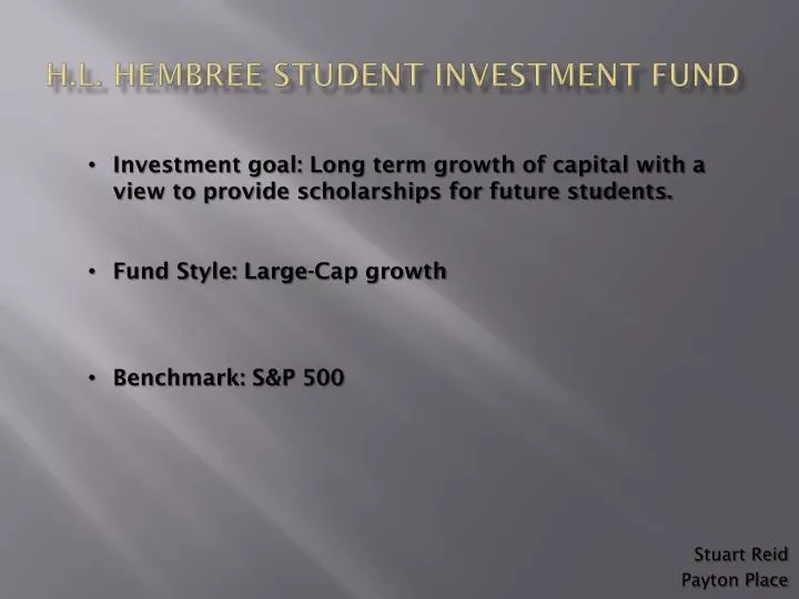 h l hembree student investment fund