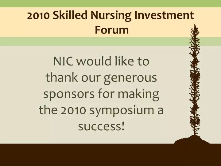 2010 skilled nursing investment forum