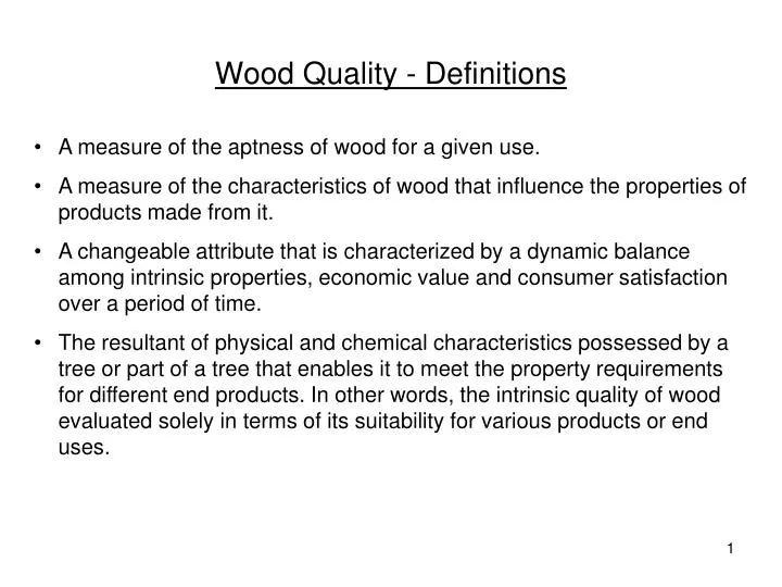 wood quality definitions