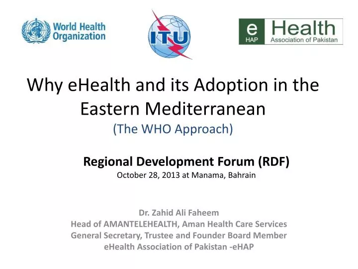 why ehealth and its adoption in the eastern mediterranean the who approach