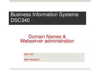 Business Information Systems DSC340