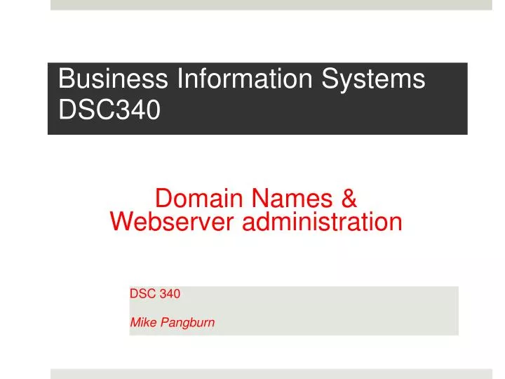 business information systems dsc340