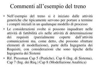 commenti all esempio del treno