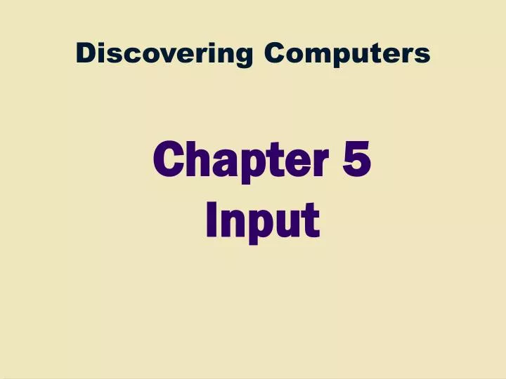 chapter 5 input