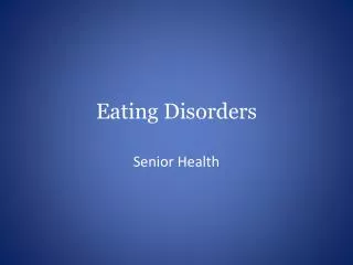 eating disorders