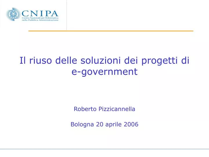 il riuso delle soluzioni dei progetti di e government