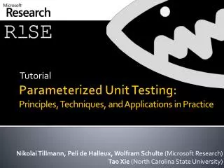 Parameterized Unit Testing: Principles, Techniques, and Applications in Practice