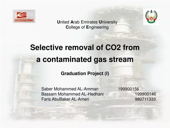 selective removal of co2 from a contaminated gas stream