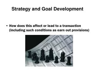 Strategy and Goal Development