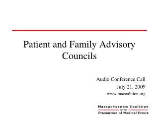 Patient and Family Advisory Councils