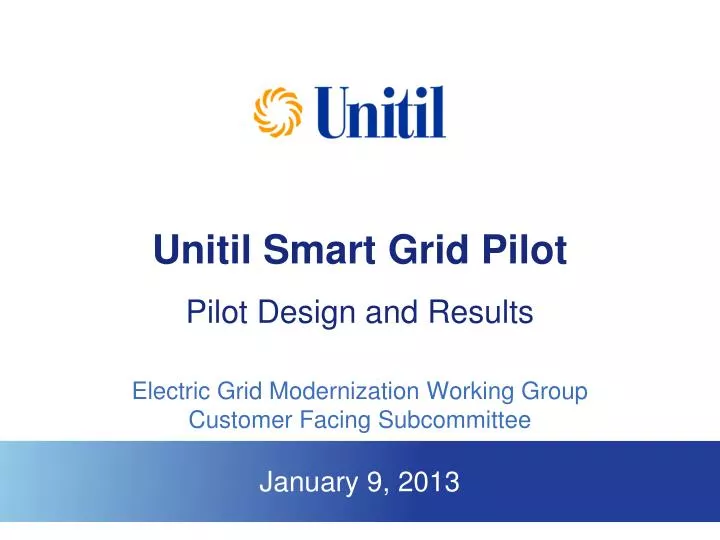 unitil smart grid pilot pilot design and results