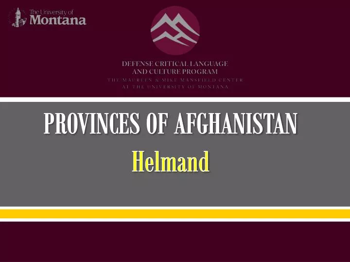 provinces of afghanistan helmand