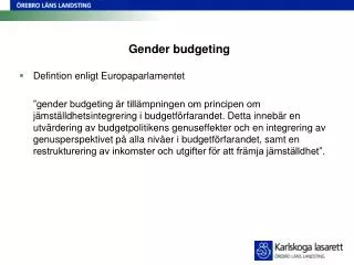 gender budgeting
